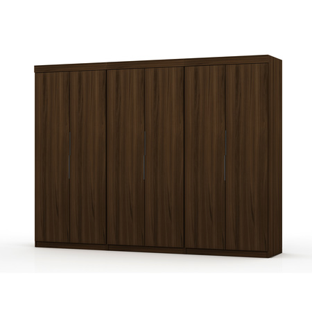 MANHATTAN COMFORT Mulberry 2.0 Wardrobe Closet 3-Piece Set, Brown 124GMC5